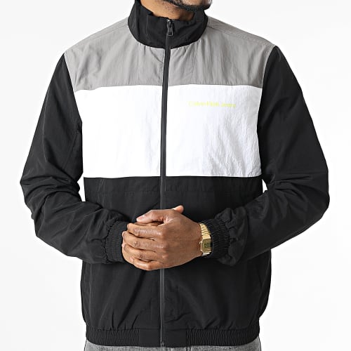 Veste Zippée Bold Colorblock 0612 Blanc Gris Noir