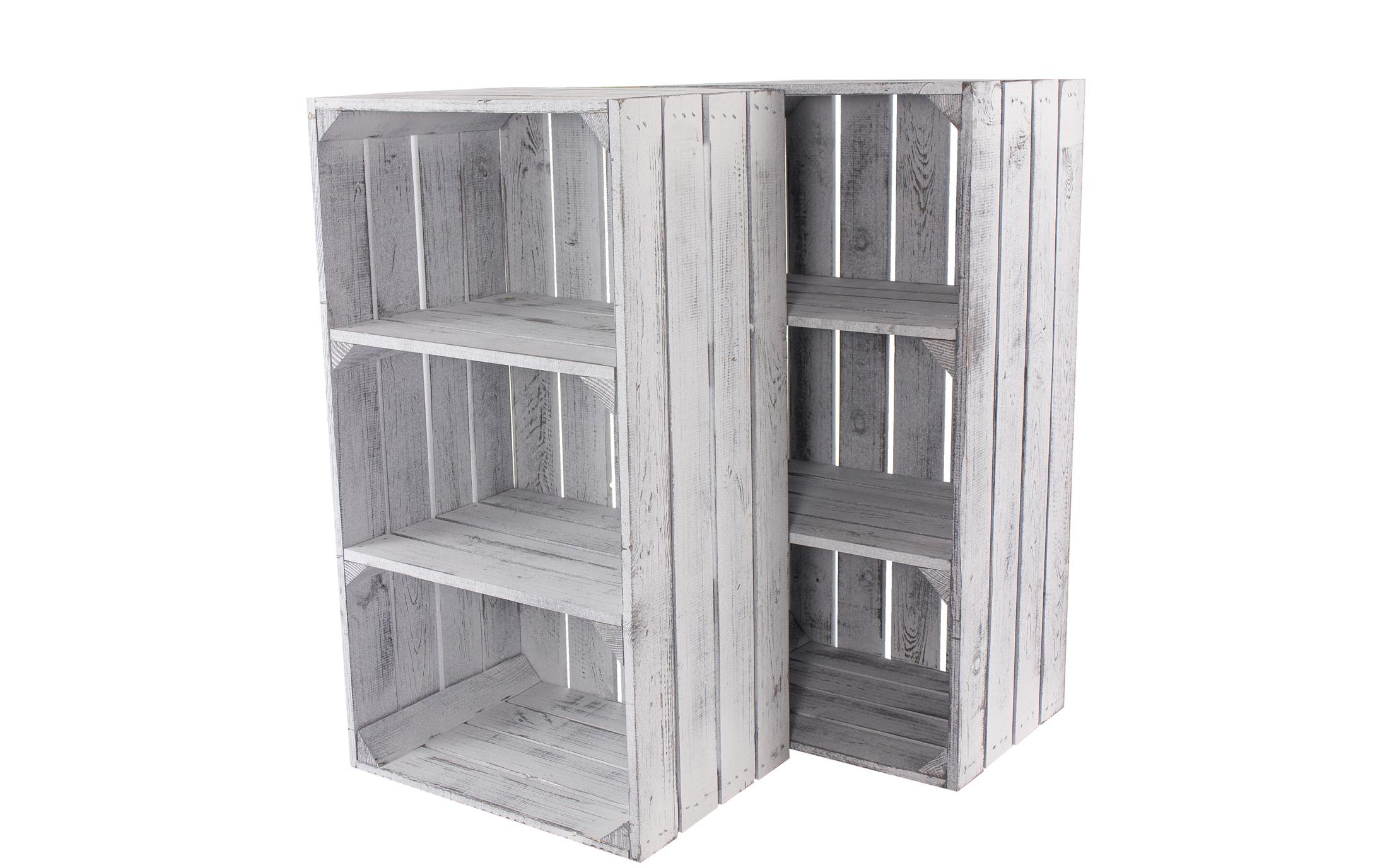 Regal Vintage Shabby Weiss 40 x 75 cmRegal im Holzharassen Stil