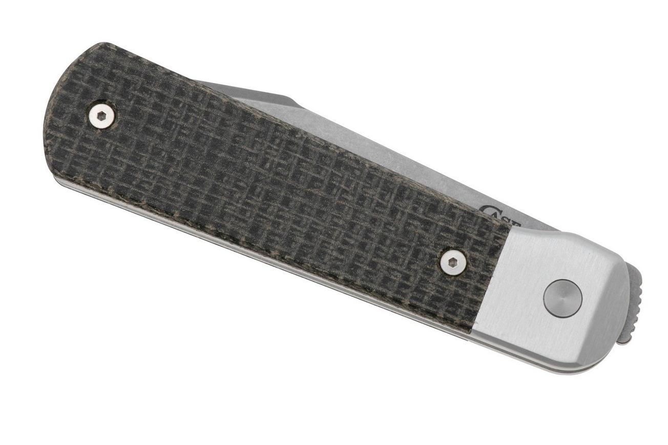 Case Longhouse 50910 Stonewashed CPM 20CV Black Burlap Micarta, zakmes