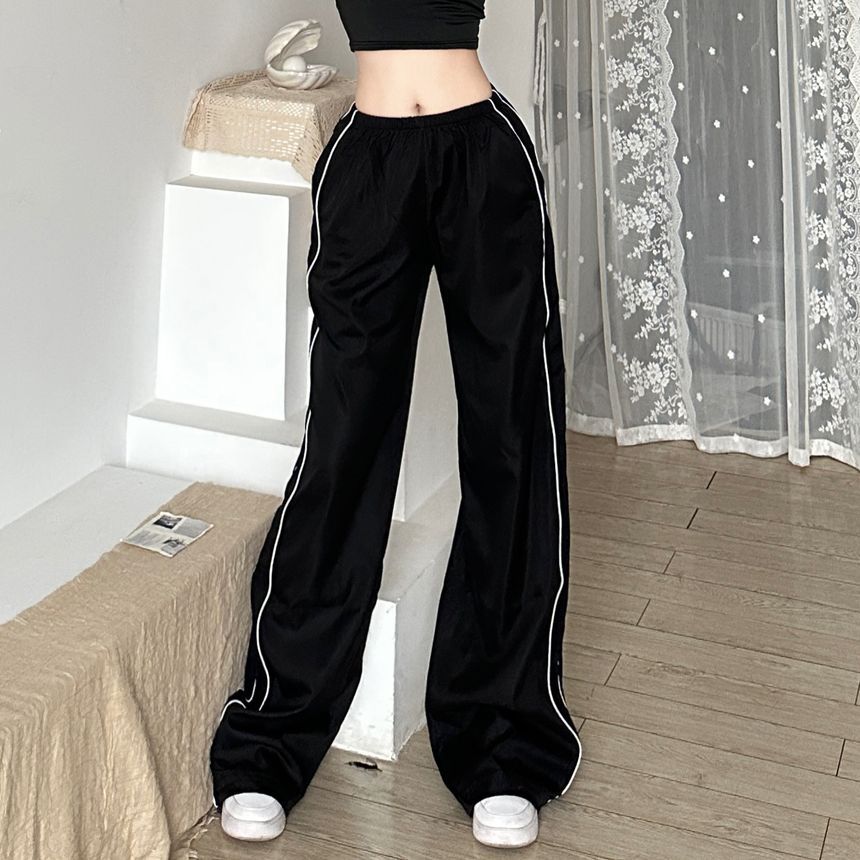 Trisica - Gestreepte joggingbroek met elastische taille en wijde pijpen
