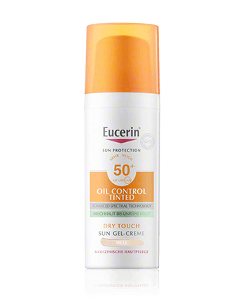 Eucerin Sun Protection Oil Control Tinted Dry Touch Face Sun Gel-Creme LSF 50+ hell 50ml