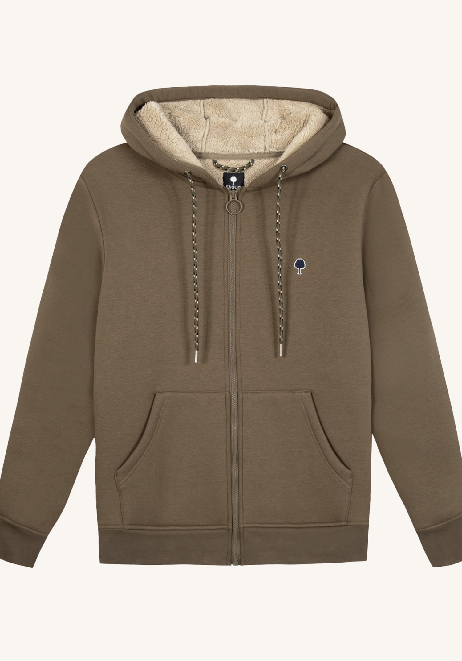 Faguo Zip-Hoodie Meygal Sweat Knit Chestnut