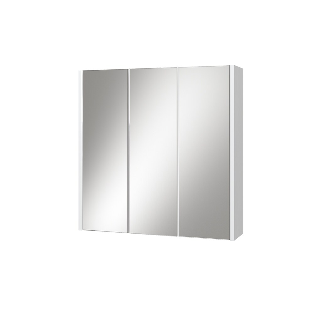 Vicco Spiegelschrank Badspiegel Wandspiegel Majest Weiß Hochglanz modern 67x68 cm Badezimmer Schrank Badschrank Badezimmermöbel Badmöbel Tür