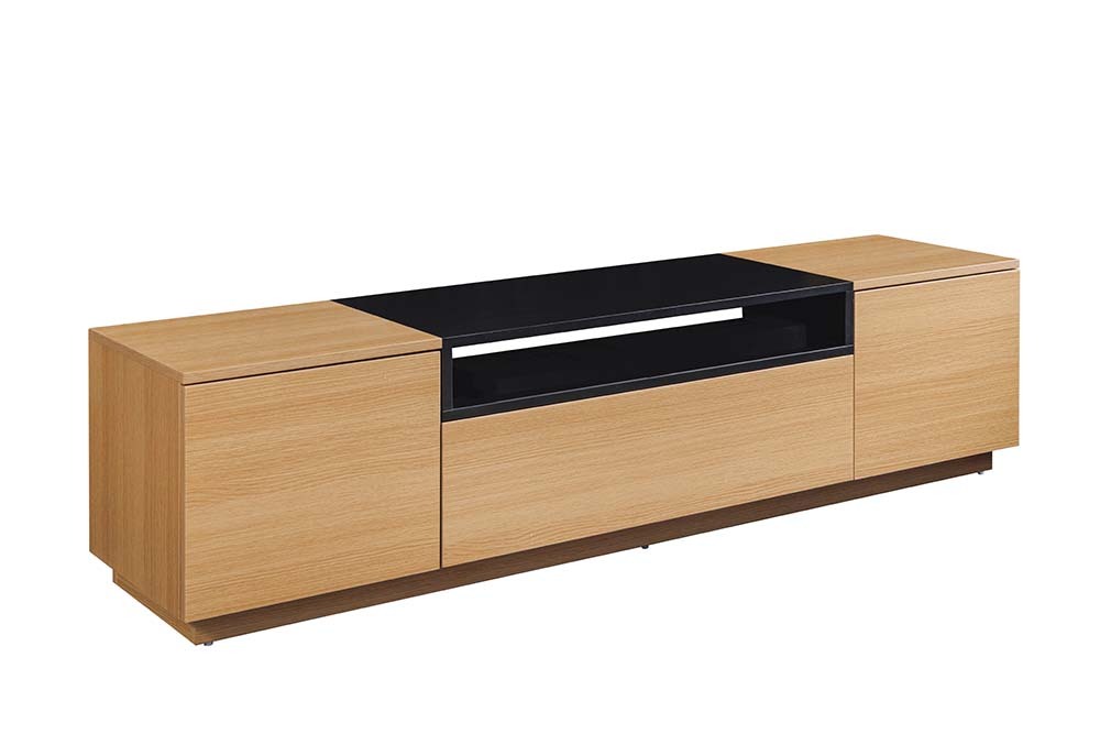 Modernes TV-Board LOFT 160cm natur schwarz drei Fächer mit Schublade