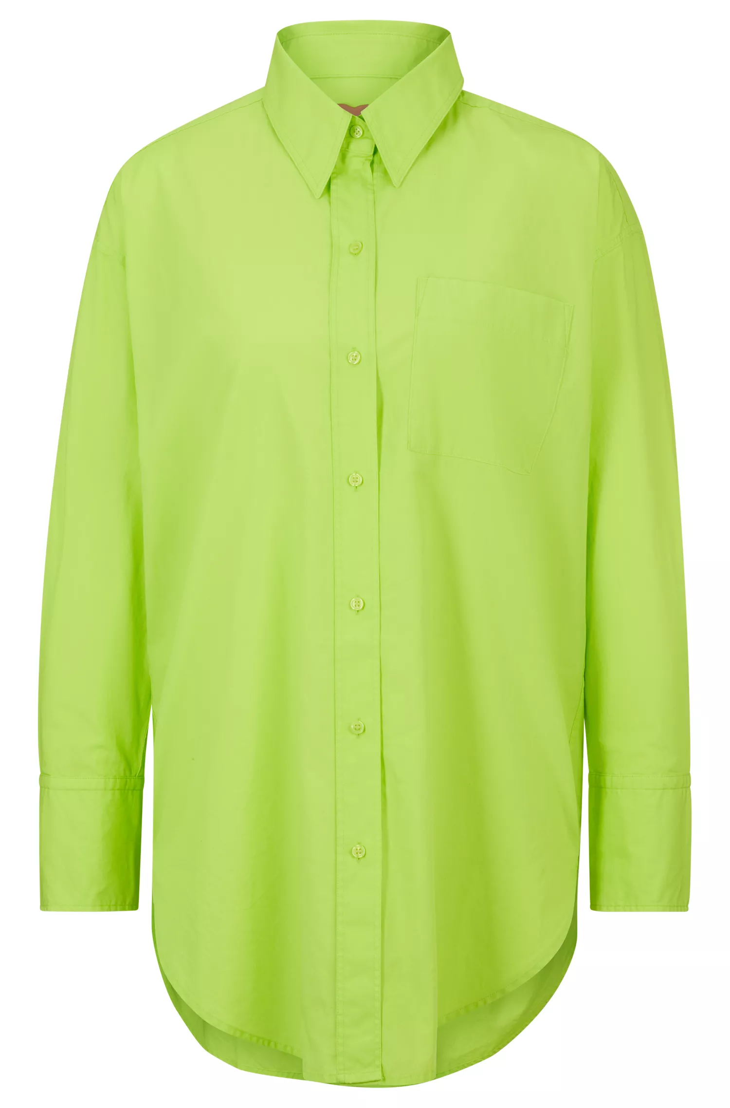 Blusa BOSS laranja de corte alongado e modelagem relaxada em algodão orgânico.