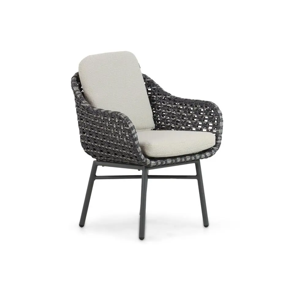 Tuinset 6 personen 220 cm Aluminium/Rope Zwart Lifestyle Garden Furniture
