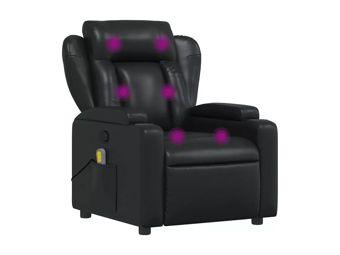 Fauteuil de massage inclinable Noir Similicuir