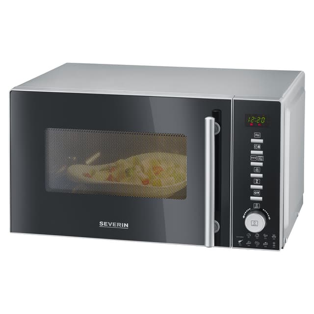 Severin Varmluft Mikroovn m. grill 800 watt Stål/Sort