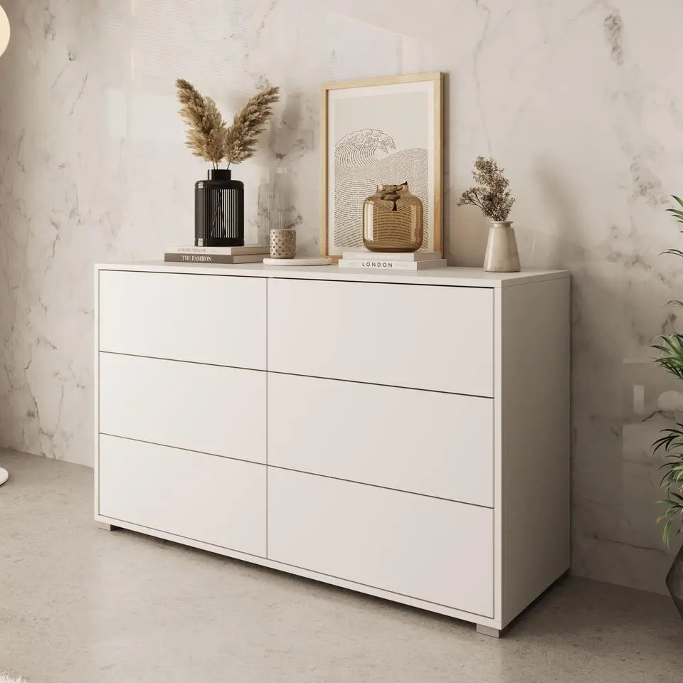 Meubella - Ladekast Gideon - Wit - 120 cm