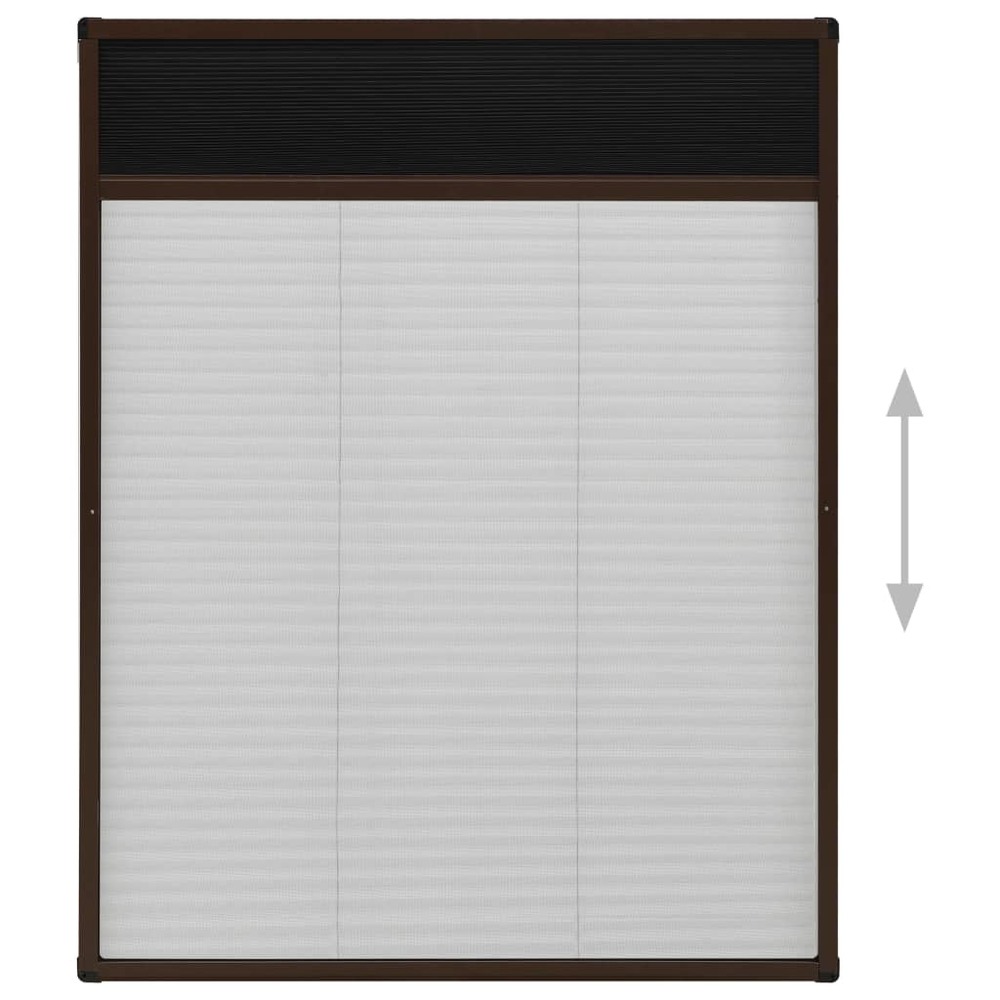 Moustiquaire plissée pour fenêtre aluminium marron 80x100 cm