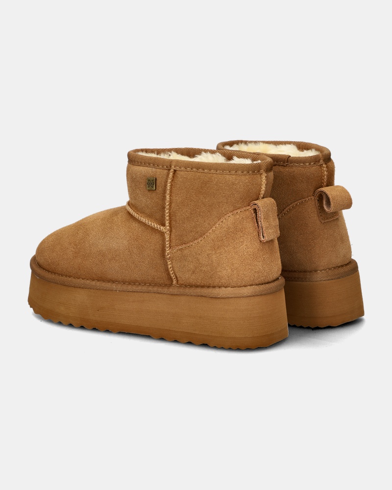 Nelson Gevoerde boots  - cognac