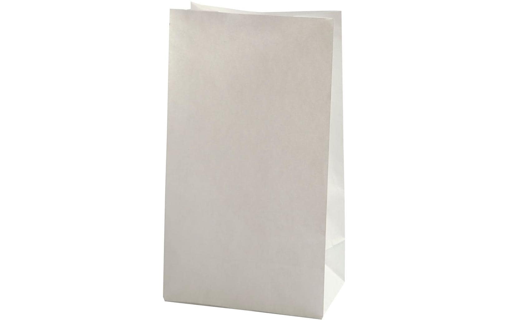 Papiertüte Weiss, 100 StückPapiertüten mit verstärktem Boden