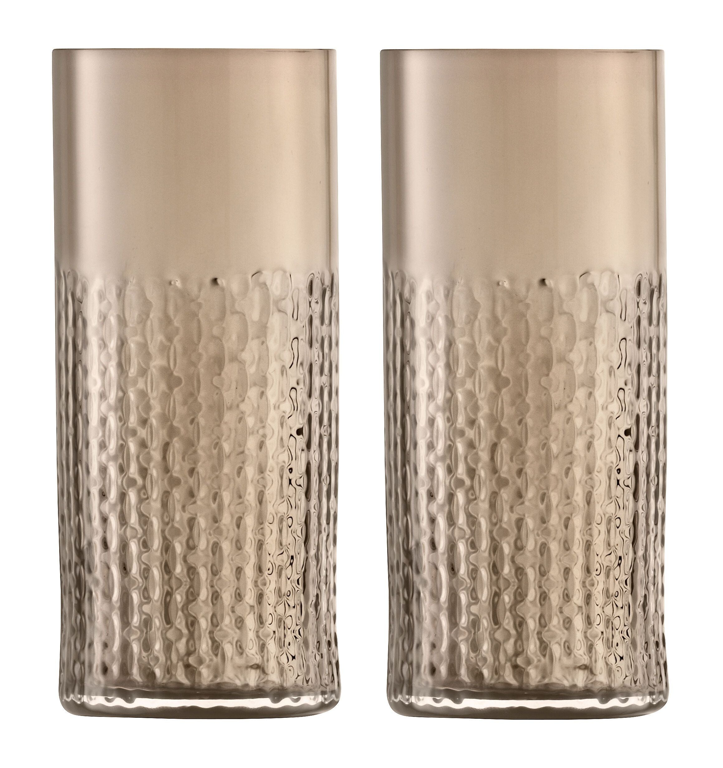 Wicker Longdrinkglas 2er-Set 400ml taupe - Taupe / H: 15.0 cm
