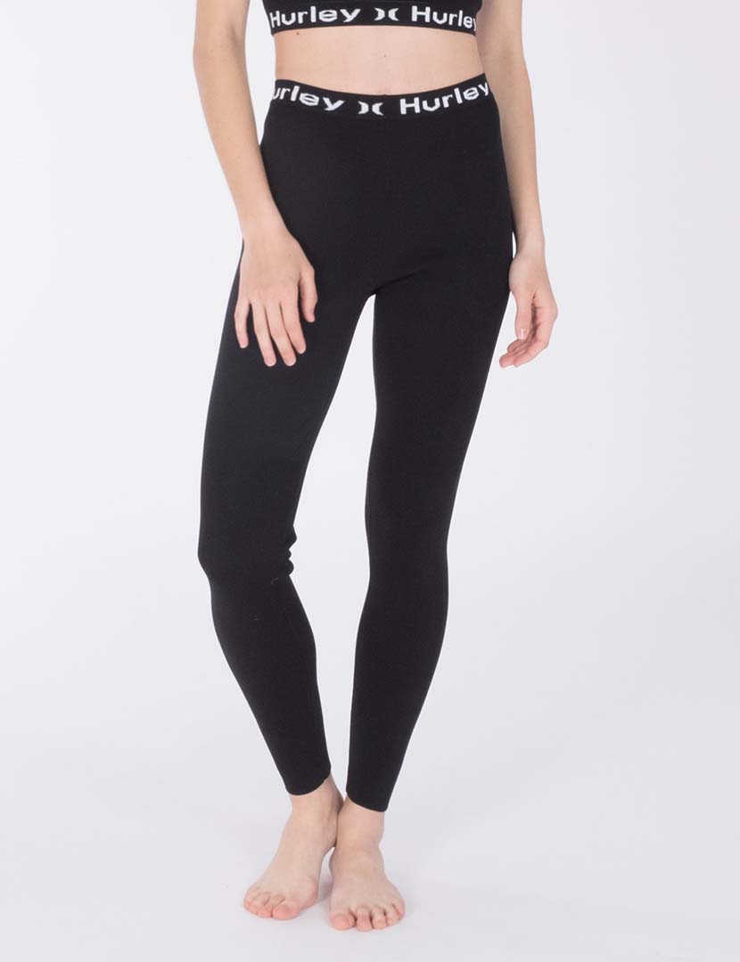 Women's Oao Text Active Black Leggings
