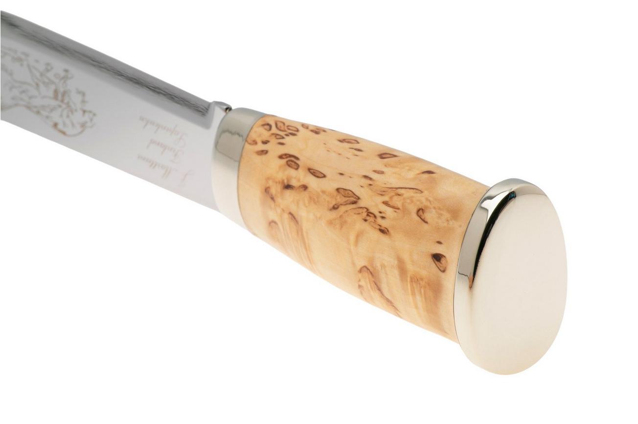 Marttiini Lapp 250010 Stainless, Curly Birch, vaststaand mes