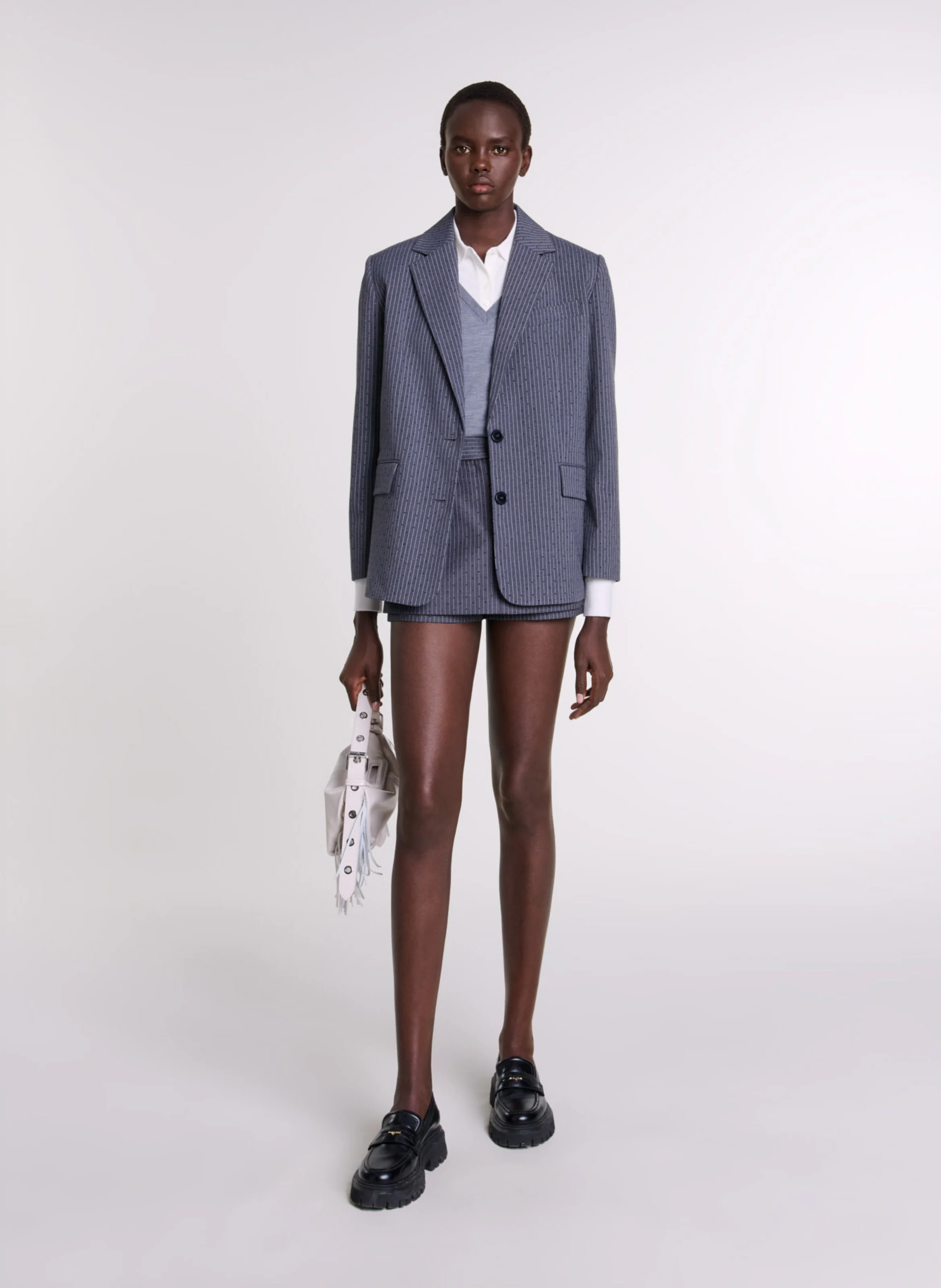 Veste tailleur droite rayée | Rayé