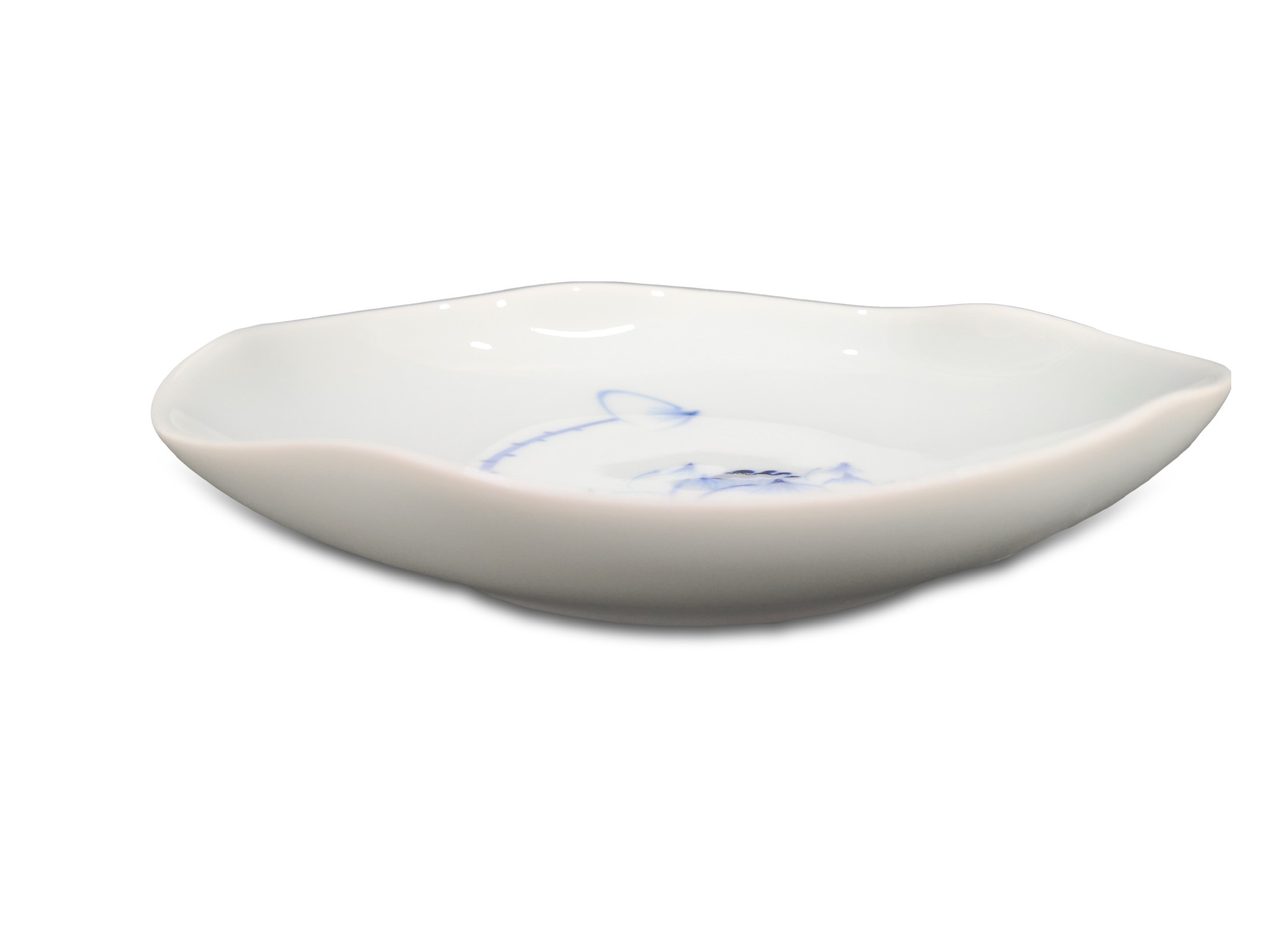Keramikschale, weiß, blau, Ø 15 cm, H 3 cm von fischer's lagerhaus