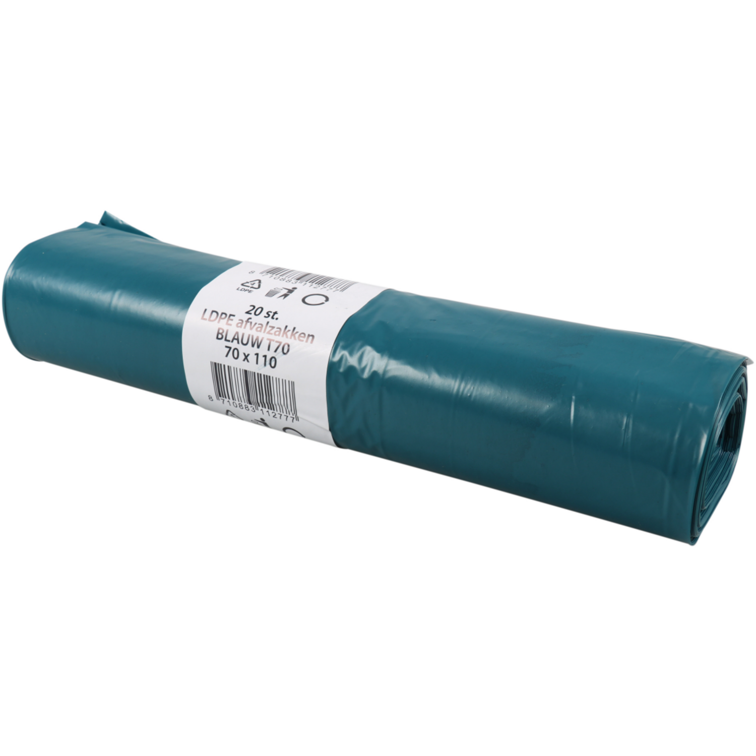 PowerSterko Afvalzak, Gerecycled LDPE, 90x110cm, T50, blauw