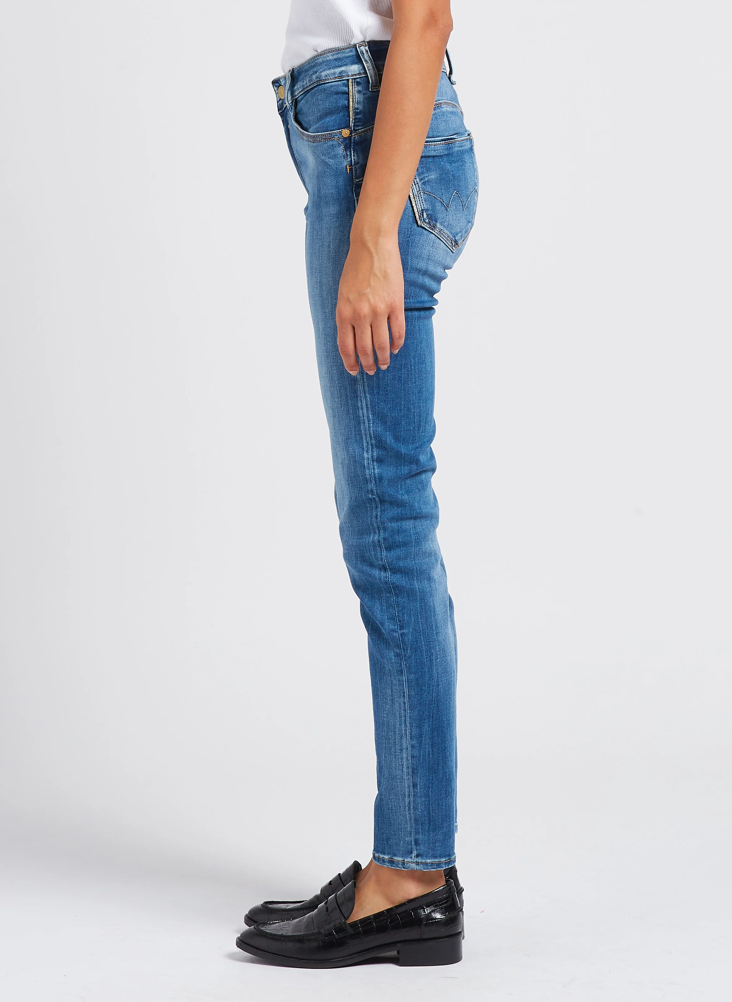 Jean slim en coton mélangé | Bleu