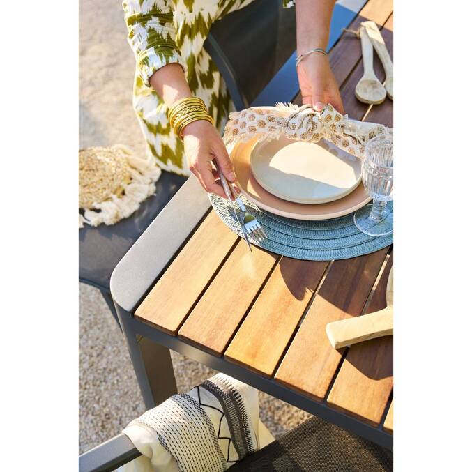 Table de jardin extensible PARADIZE Effet Noyer & Graphite