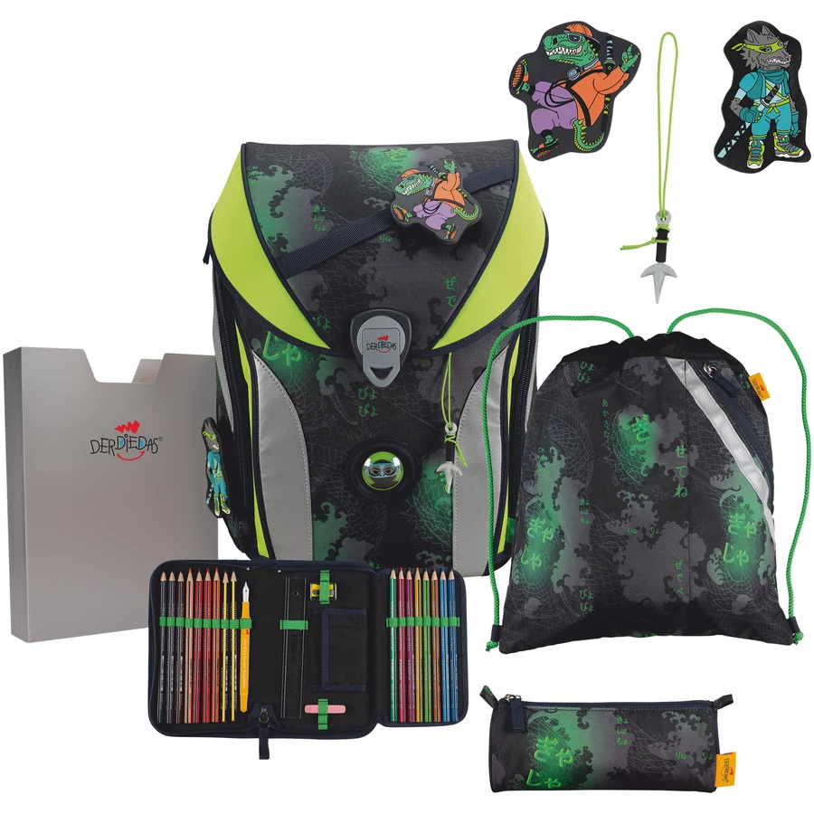 DerDieDas ErgoFlex Max - Schulranzen Set 5tlg. 950 g Funny Fighter