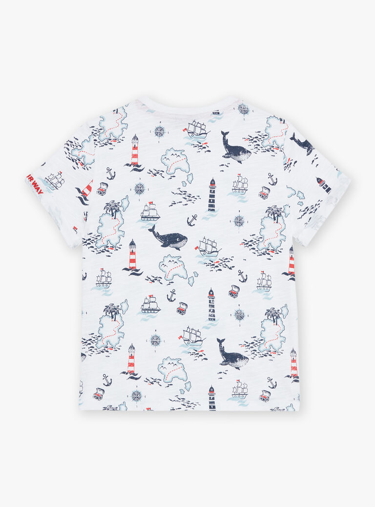 T-shirt blanc thème marin