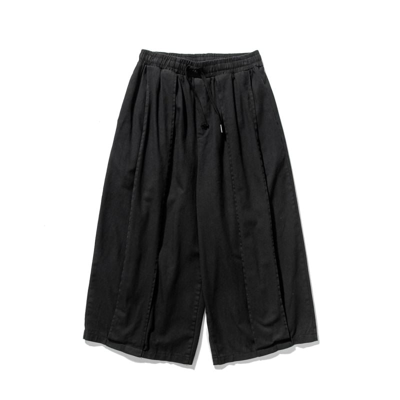 Orungeetun - Effen cropped broek met wijde pijpen en trekkoordtaille