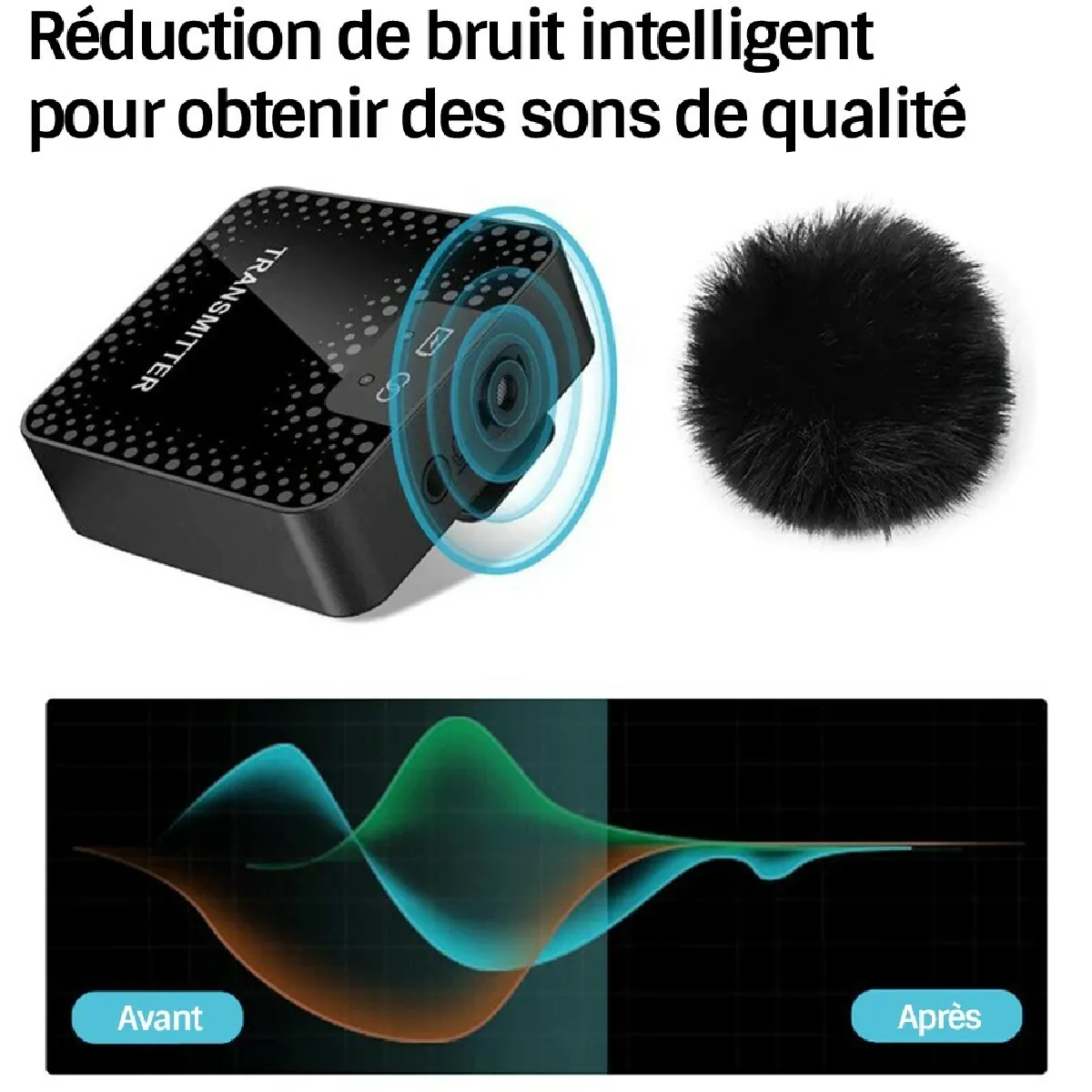 Microphone Lavalier Sans Fil 2.4 GHz