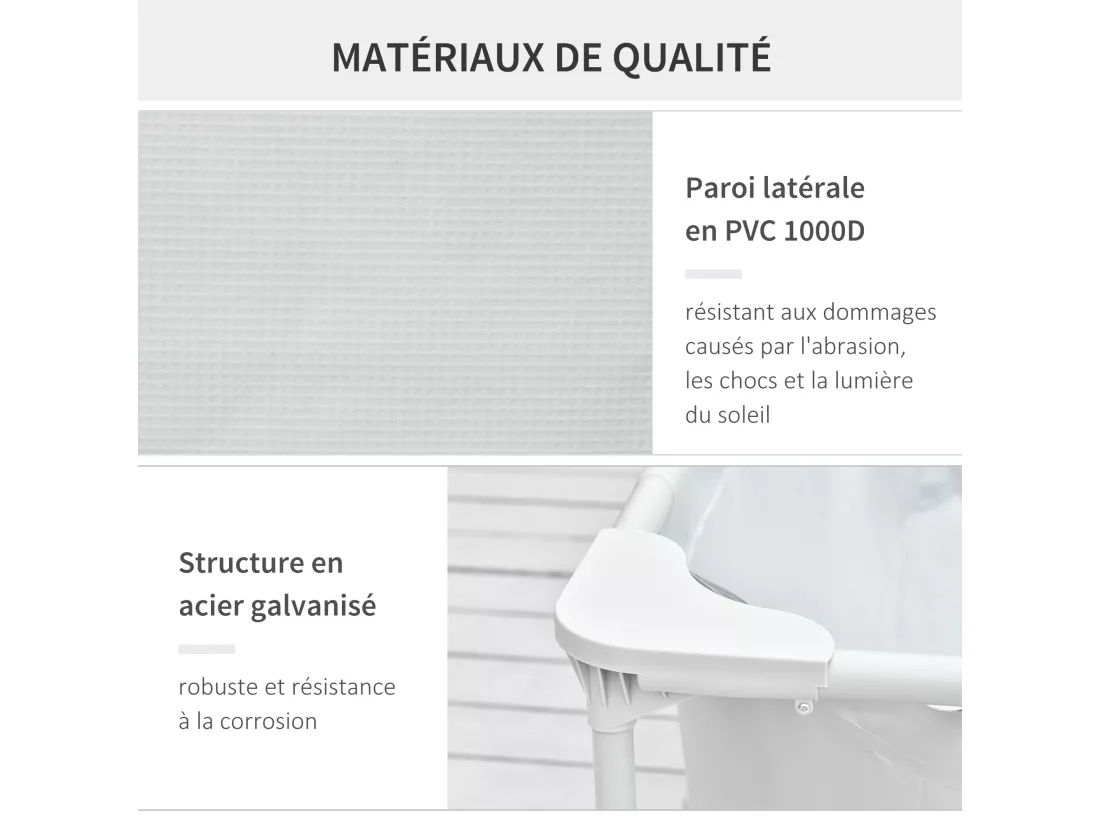 Piscine tubulaire hors sol rectangulaire cadre en métal avec filtre 292L x 190l x 75H cm gris