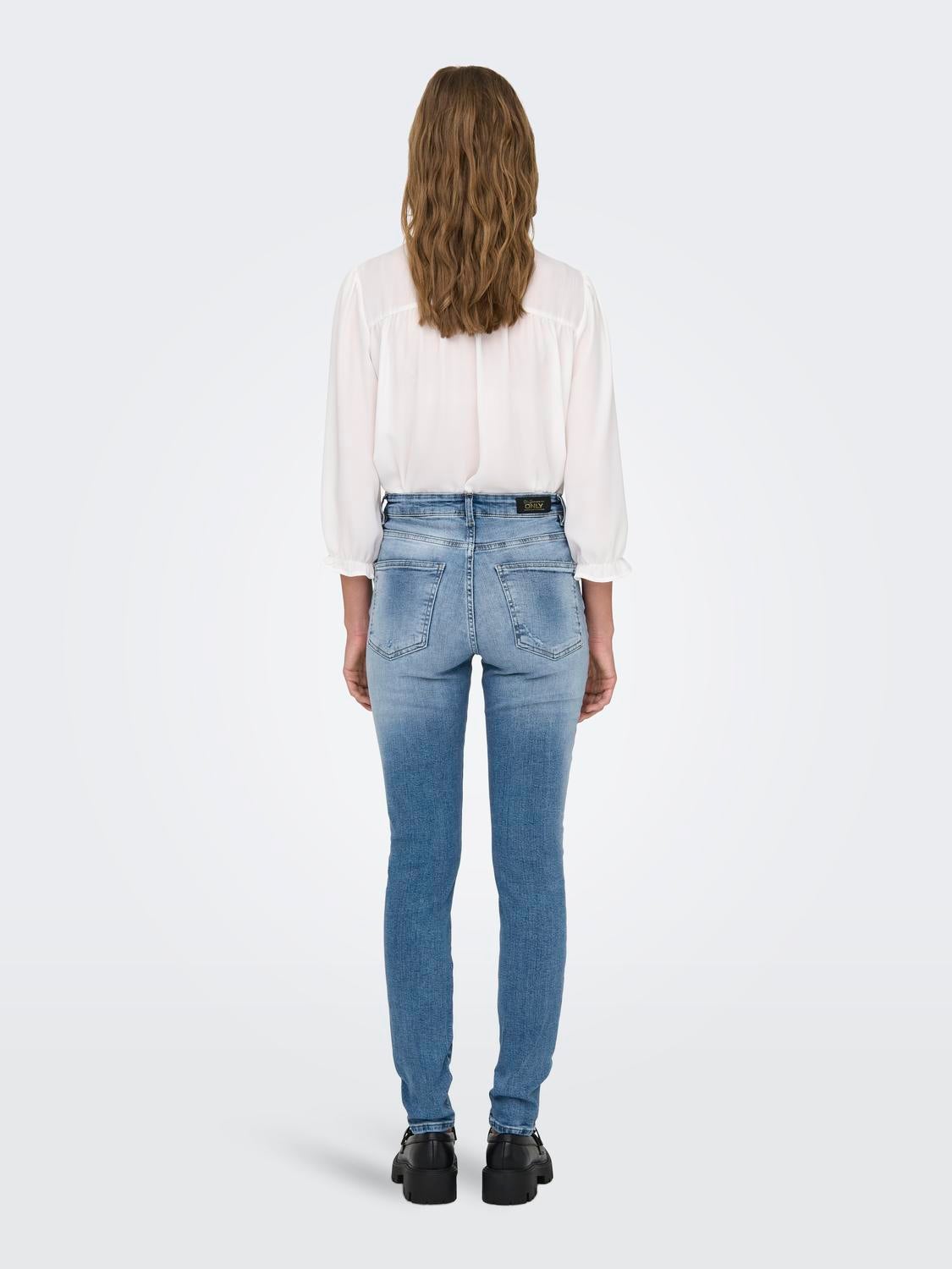ONLFOREVER Hohe Taille Skinny Fit Jeans Light Medium Blue Denim