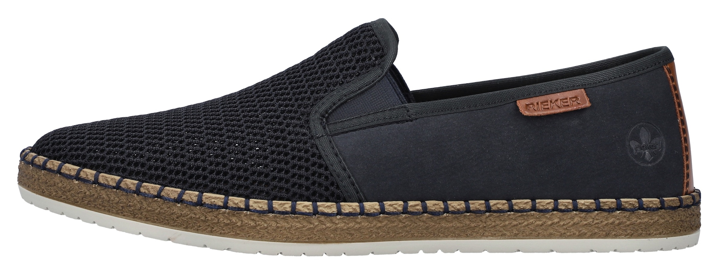 Rieker Slipper  mit modischer Laufsohle in Bast-Optik