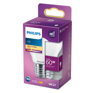 Philips LED kogel E27 60W mat niet dimbaar