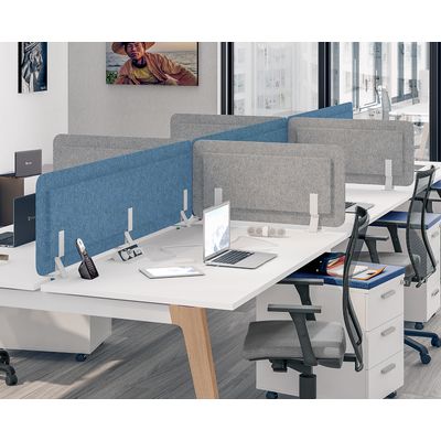 Écran de séparation acoustique pour bureau (sans support de fixation) - L80 x H43 cm - gris chiné