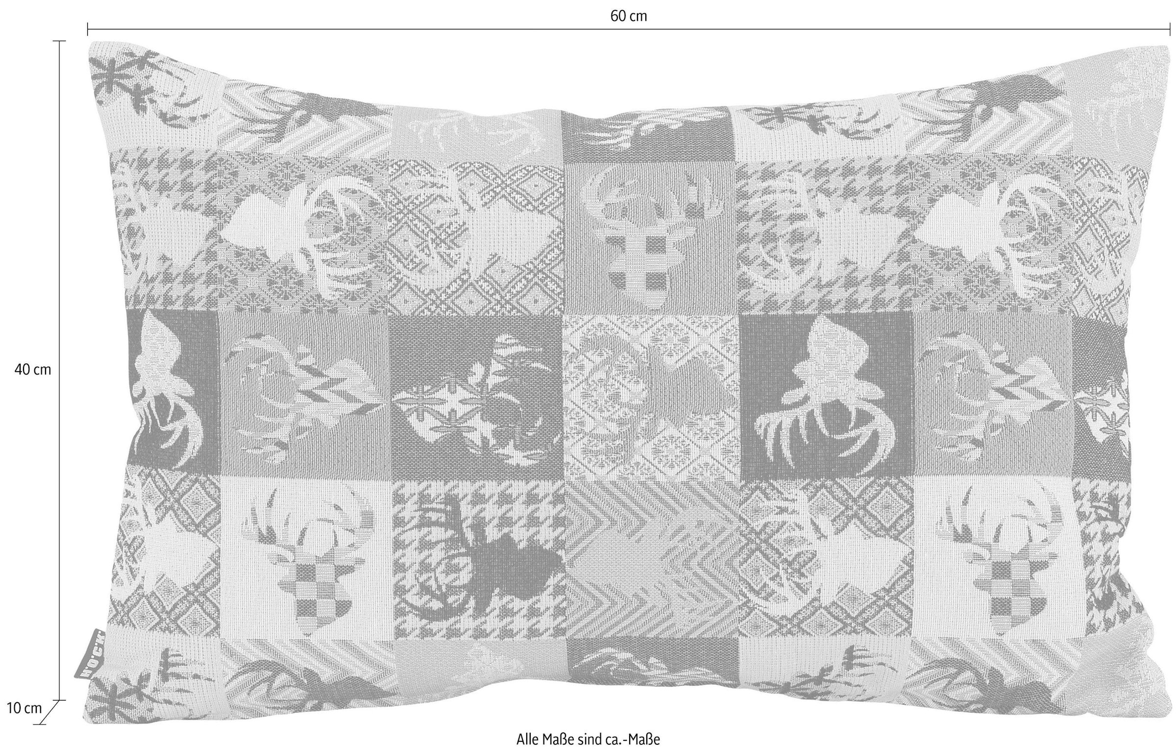 H.O.C.K. Dekokissen »Harry Hirsch Tegan Patch« mit kleinen Hirschmotiven, Kissenhülle mit Füllung, 1 Stück