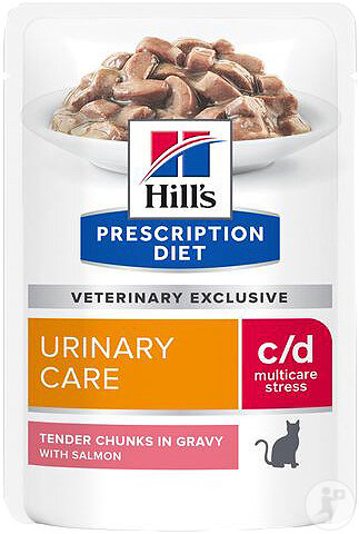 Hill's Prescription Diet c/d Urinary Stress Multicare Sachet Repas Pour Chat Au Saumon 12x85g
