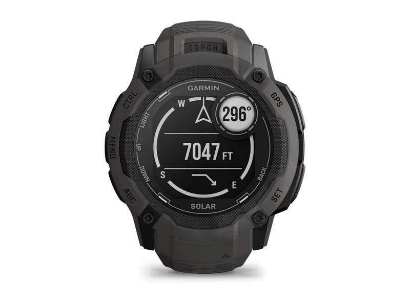 GARMIN Sportuhr Instinct 2X Solar Graphite Multisport-Smartwatch