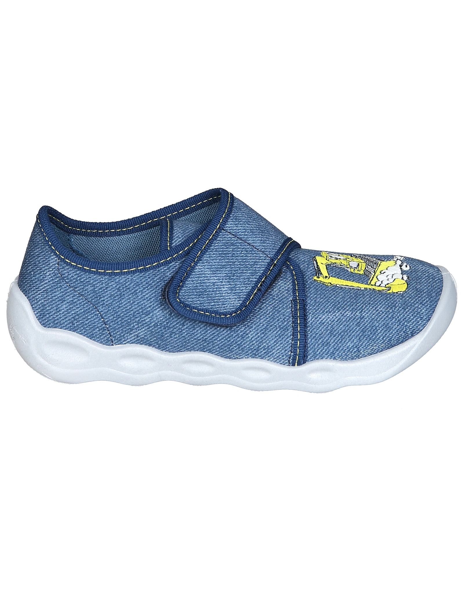 Klett-Hausschuhe BUBBLE - RAUPENBAGGER in blau