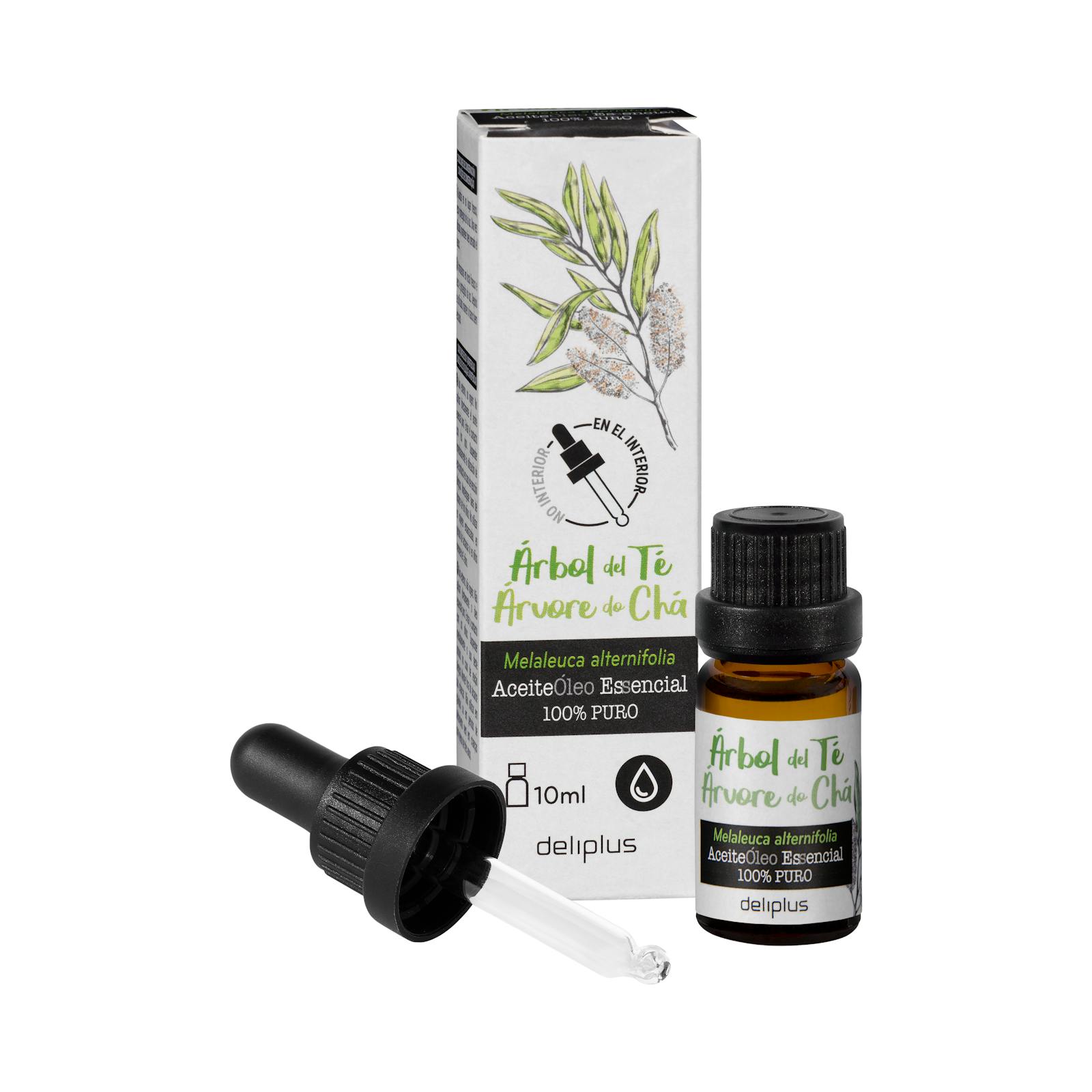 Huile d'arbre à thé 100 % pure Deliplus avec pipette doseuse
