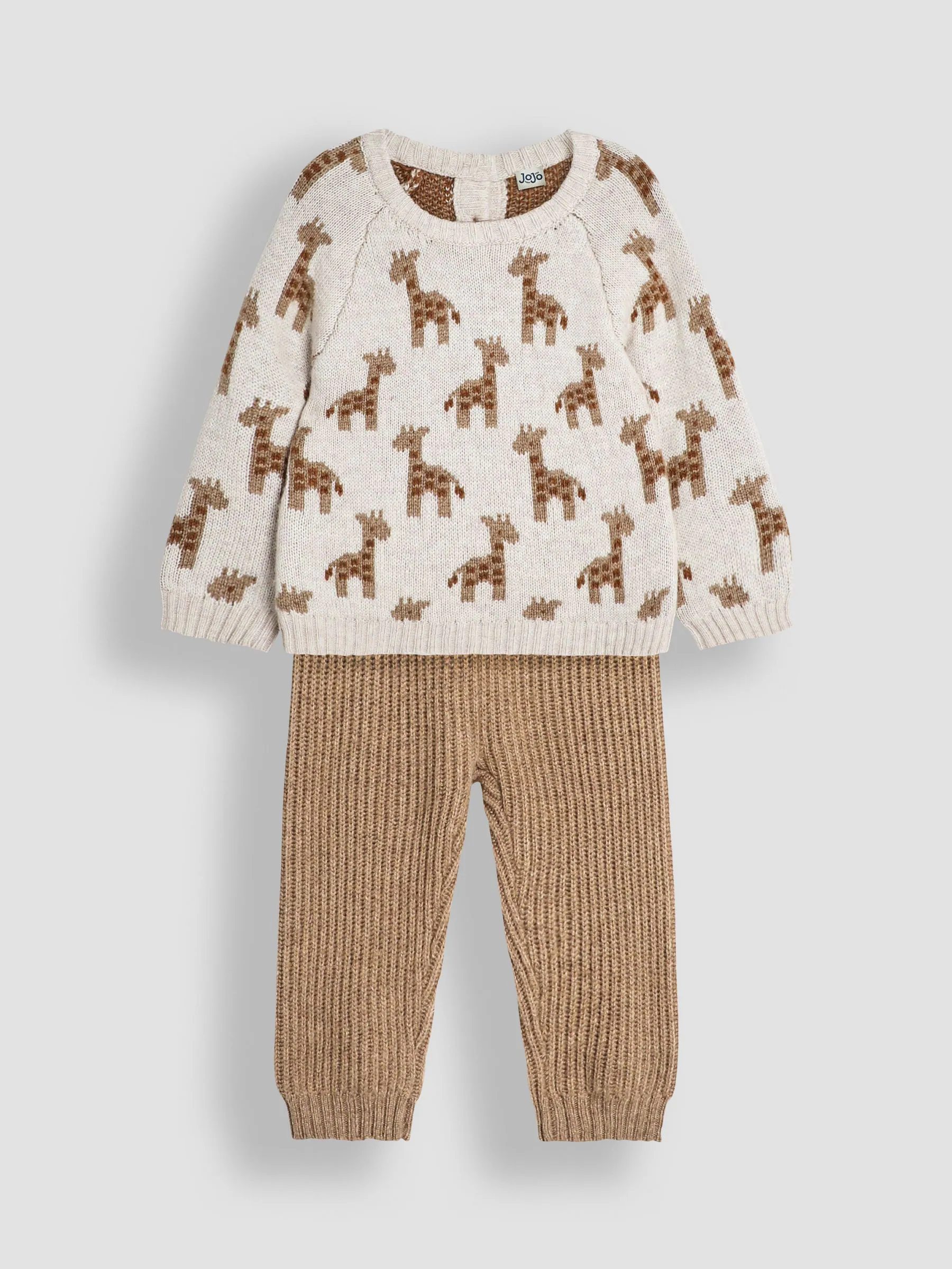 JoJo Maman Bébé gebreide giraffe Trui en Broeken Baby Set