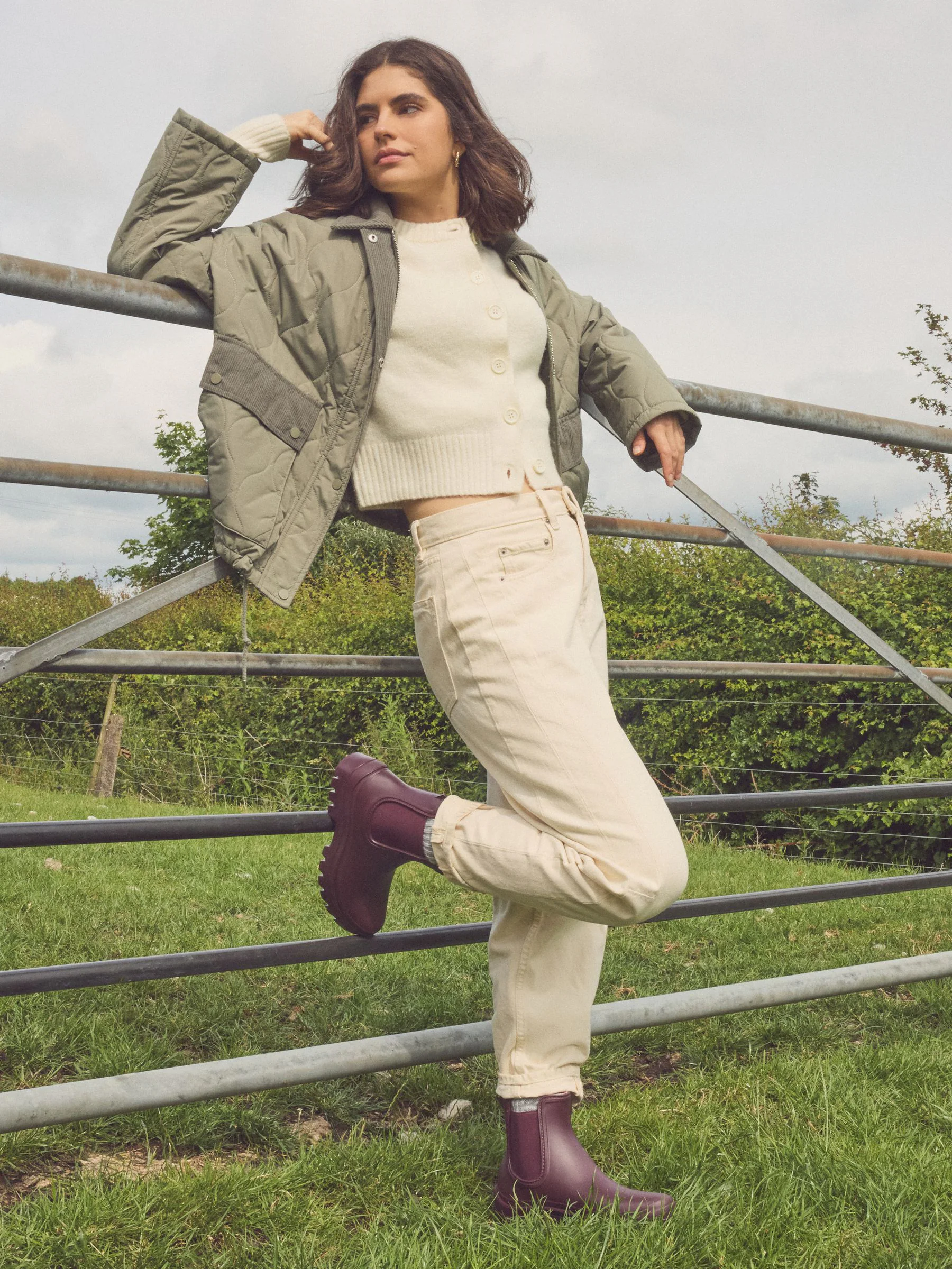 Bordeauxrood - Faux Fur Lined Chelsea Ankle Wellies