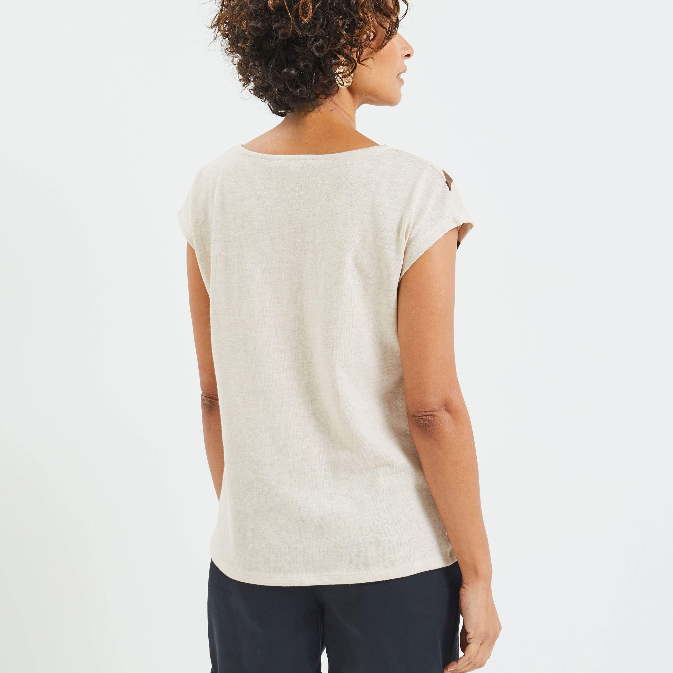 Tshirt imprimé femme - BEIGE