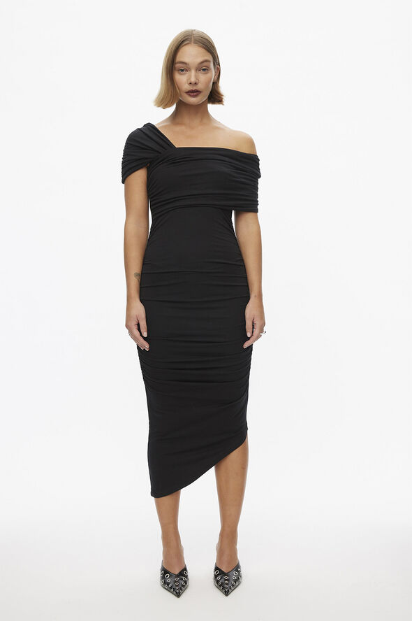 Oval Square Night Dress Black