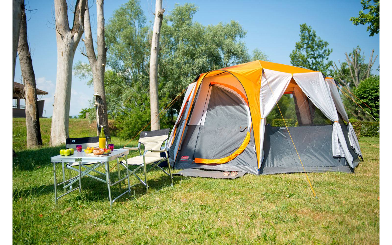 Coleman Octagon Familienzelt orange für 8 Personen