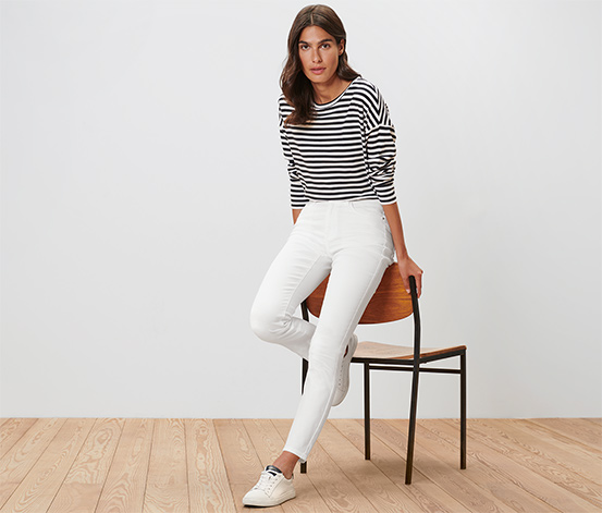 Colored Jeans – Fit »Emma«, creme
