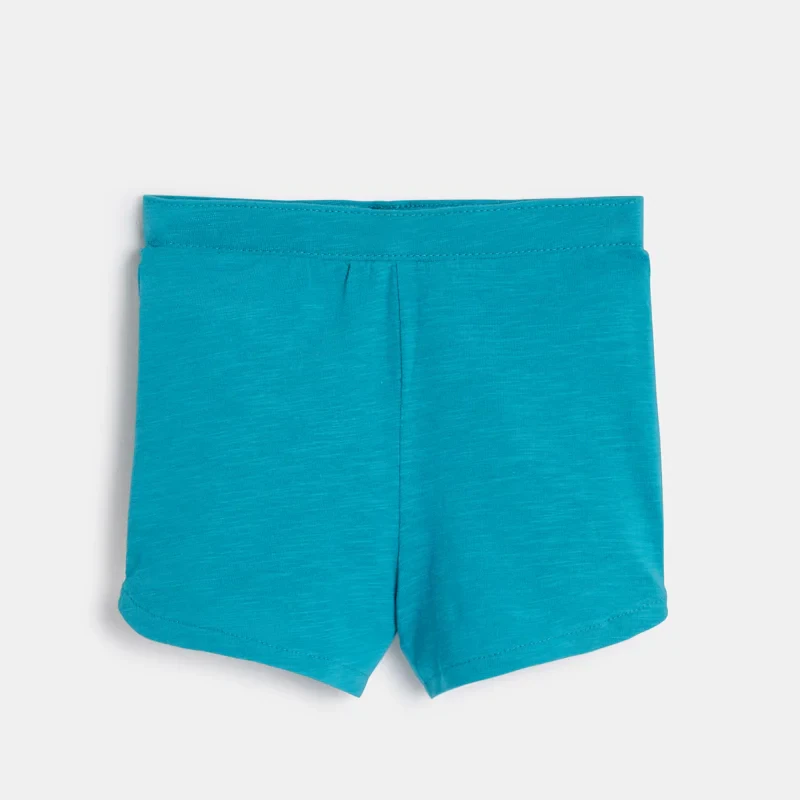 Blouse fleurie et short bleu bébé fille Gris ou noir