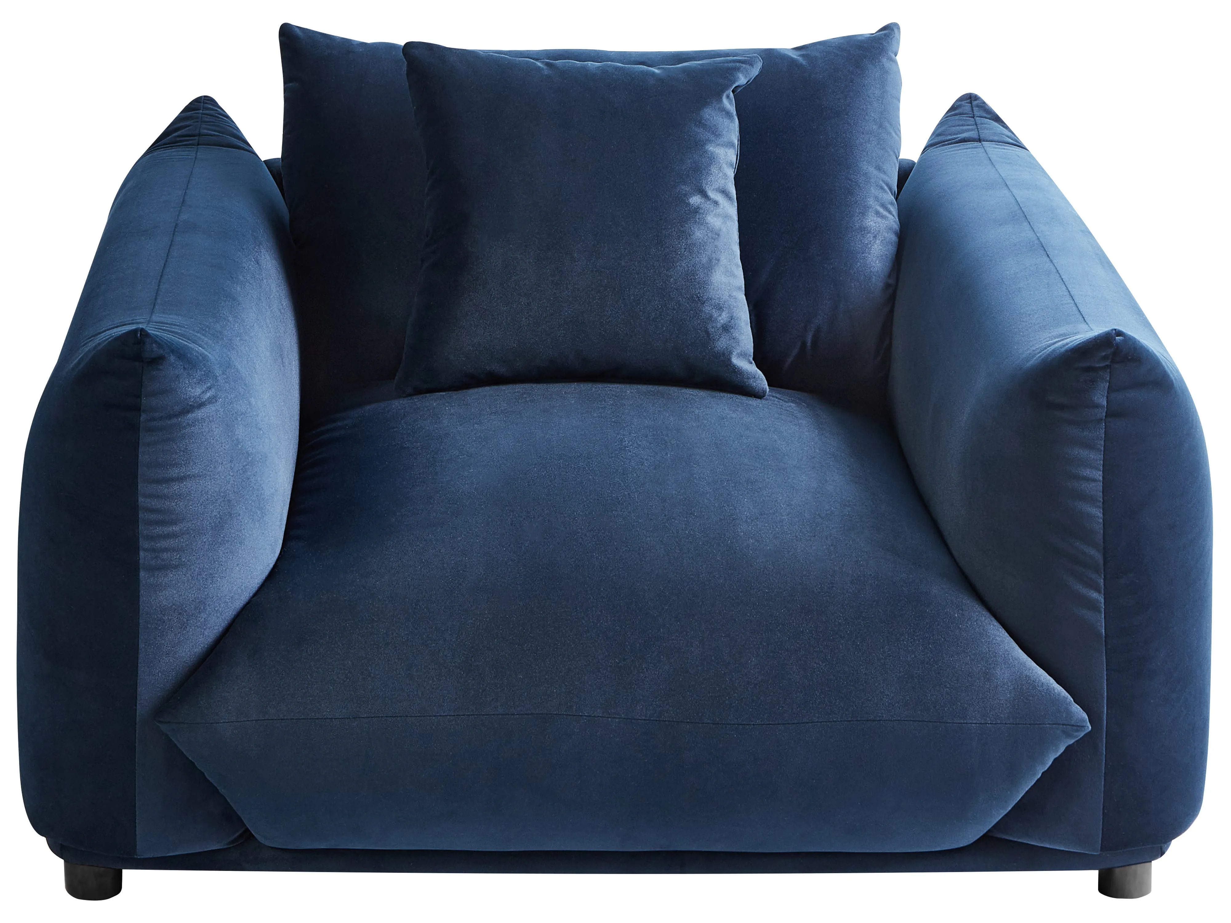 Bankenset 5-zits LUVOS Fluweel Donkerblauw