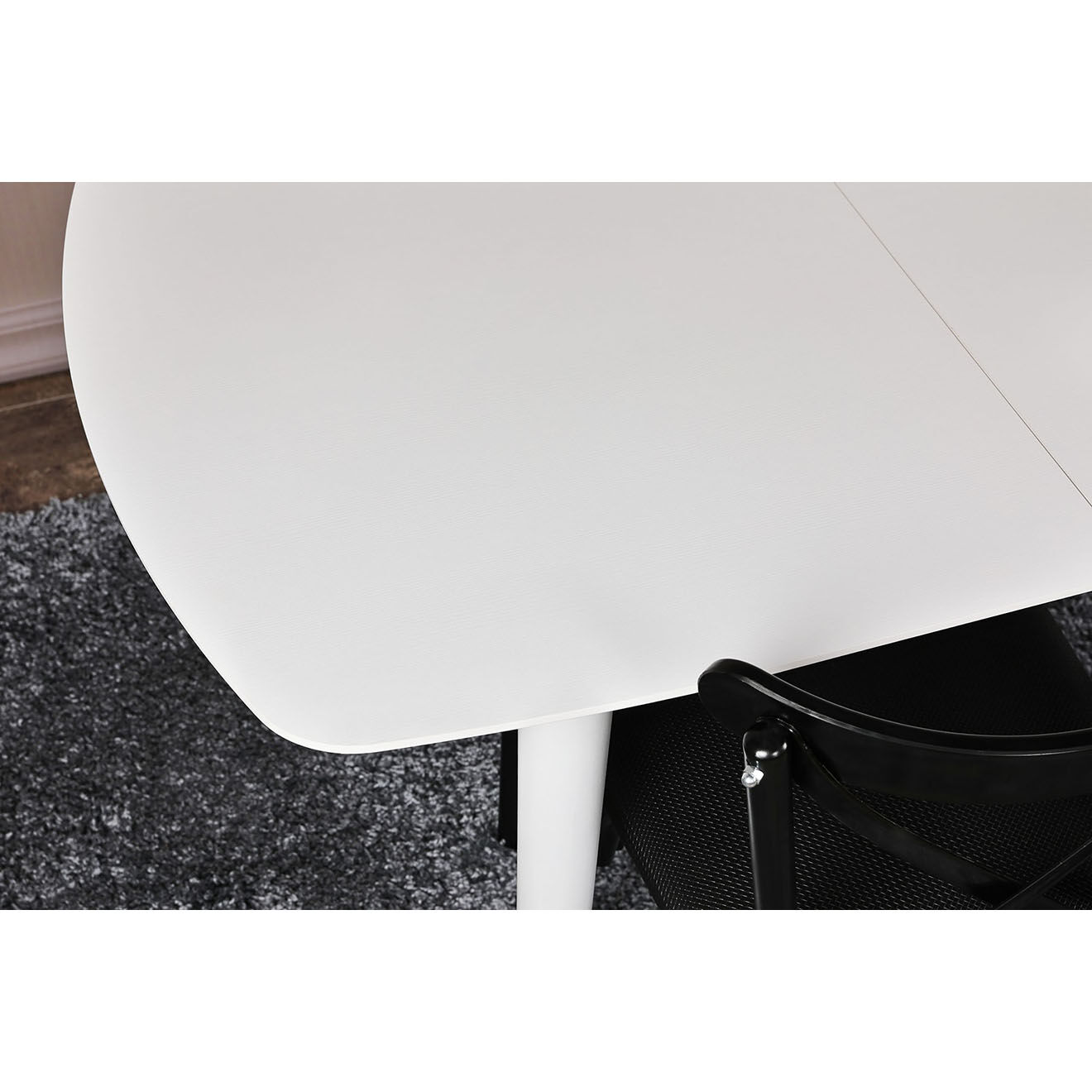 Homitis Table à manger Retro blanche - 130+30x75x80 cm