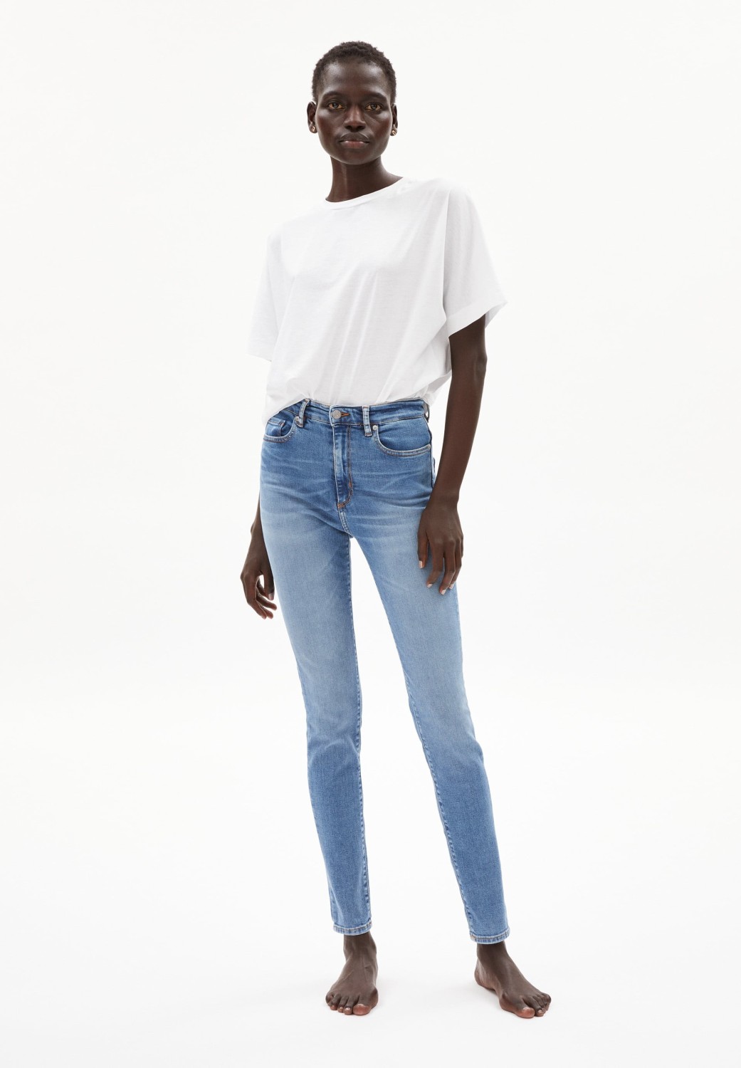 Armedangels Damen-Jeans Ingaa X Stretch Sky Blue