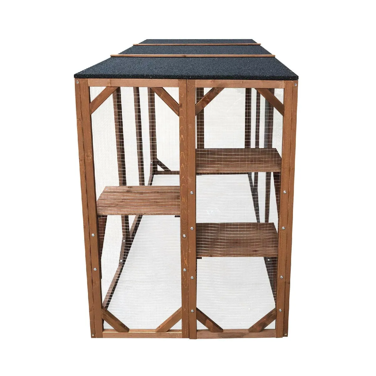 Helloshop26 Enclos Extérieur pour Chat - 180 cm - Bois