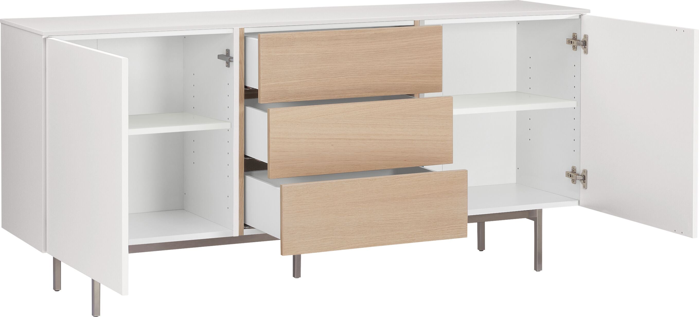 TILL Sideboard - Hellgrau / B: 168.0 cm x T: 41.0 cm x H: 77.0 cm
